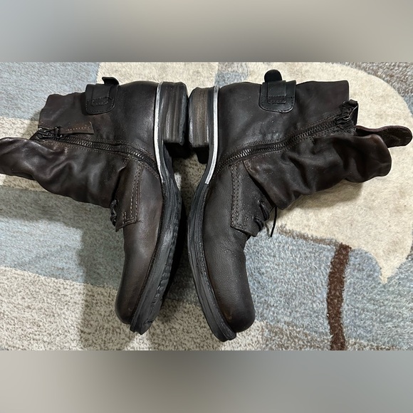 AS98 (Air Step) Simon Boho Biker Boots Where Art Meets Edgy Black w Burgundy - Picture 2 of 8